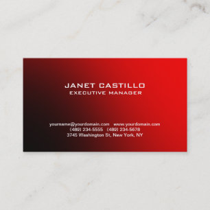 Red Black Modern Professional Personal Simple Business Card