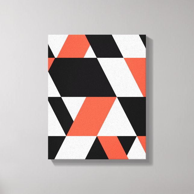 Red-black, modern, trendy, urban geometric design canvas print (Front)