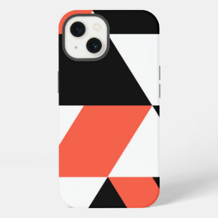 Red-black, modern, trendy, urban geometric design iPhone 13 case