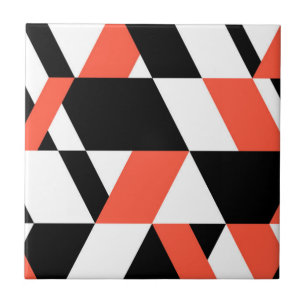 Red-black, modern, trendy, urban geometric design tile