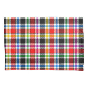 Red Black Multicolour Flannel Plaid Tartan Design Pillowcase
