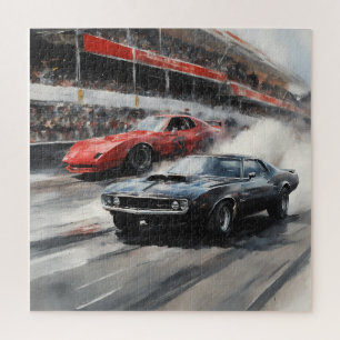 Red & Black Muscle cars  Jigsaw Puzzle