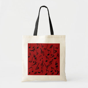 Red Black Music Notes Bag