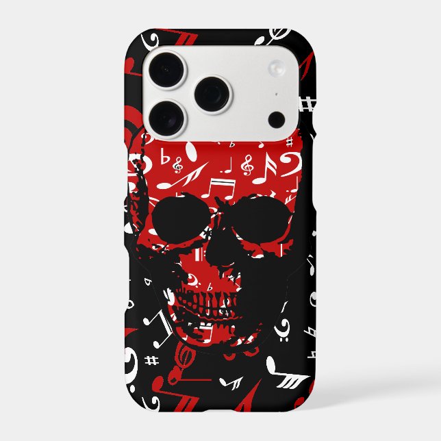 Red Black Musical notes skull (Back)