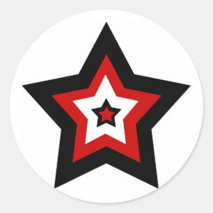 Red black n white star stickers