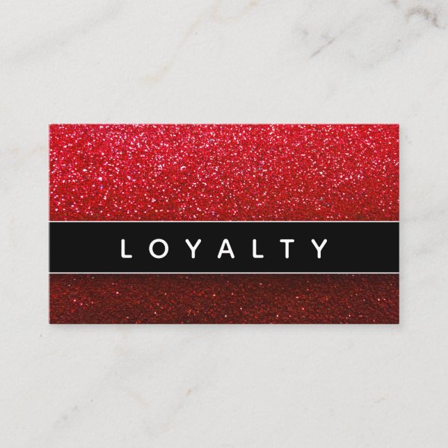 Red Black Ombre Glitter MUA Nail Salon Hair Style Appointment Card (Front)