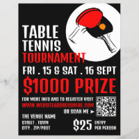 Red & Black Paddles, Table Tennis Tournament