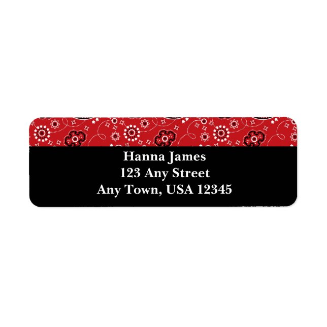 Red Black Paisley Bandana Print Personalized (Front)