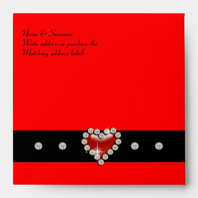 Red black party personalize envelope (Front)