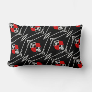 red black pattern fashion trend lumbar pillow