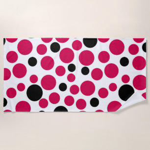 red black peas retro on white background beach towel