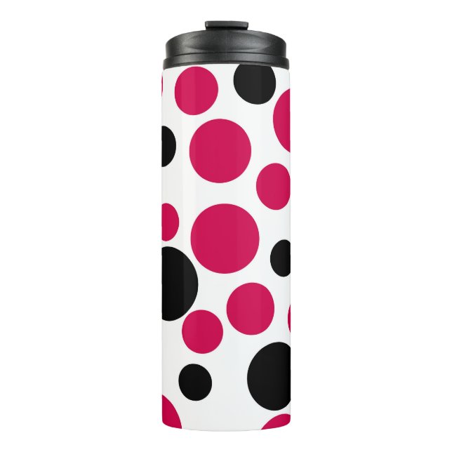 red black peas retro on white background thermal tumbler (Front)