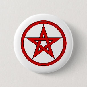 Red & Black Pentacle 2 Inch Round Button