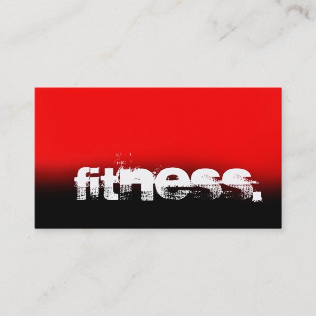 Red Black Personal Trainer Fitness Business Card (Front)