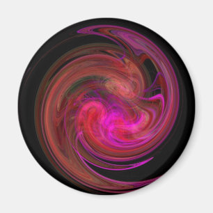 RED BLACK PINK LIGHT VORTEX,Fractal Art Magnet