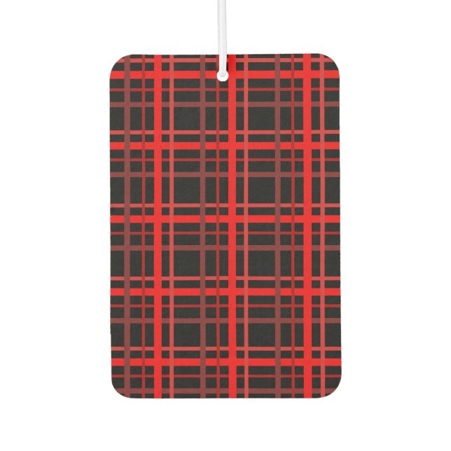 Red & Black Plaid Air Freshener (Front)