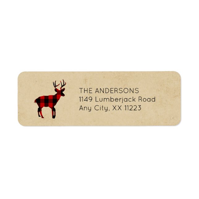 Red Black Plaid Flannel Deer Silhouette (Front)