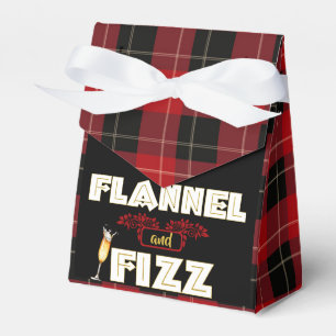 Red & Black Plaid  Flannel & Fizz  Winter Party Favor Box