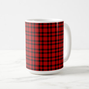 Red Black Plaid Pattern Coffee Mug