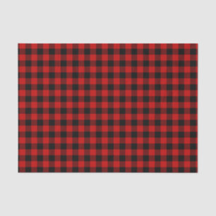 Red Black Plaid Pattern Tissue Paper