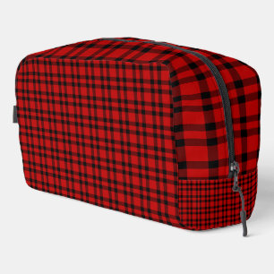 Red Black Plaid Pattern Toiletry Bag