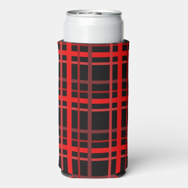 Red & Black Plaid Seltzer Can Cooler (Seltzer Back)