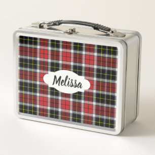 Red Black Plaid Stainless Lunchbox