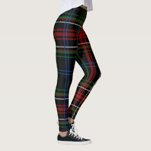 Red Black Plaid Tartan Buffalo Chequered Pattern  Leggings