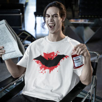 Red Black Playful Bat Spooky Halloween T-Shirt