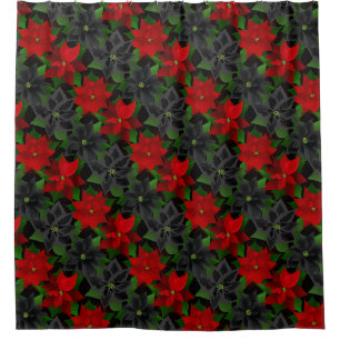 Red Black Poinsettias Goth Chrstimas
