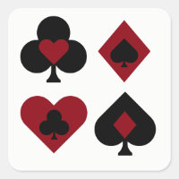 Red & Black Poker Card Deck Suits