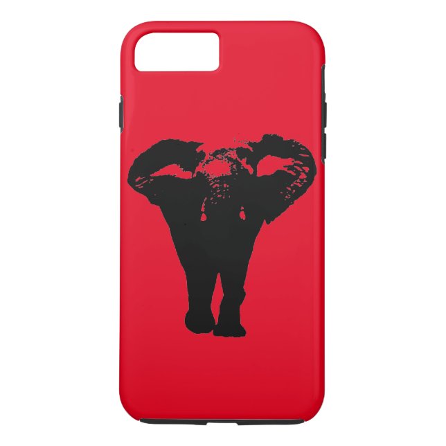 Red Black Pop Art Elephant iPhone 7 Plus Case (Back)