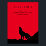 Red Black Pop Art Leadership Wolf Howling Poster<br><div class="desc">A wolf is still a wolf,  even when he's alone. Perhaps a wolf is even more of a wolf when he's alone.</div>