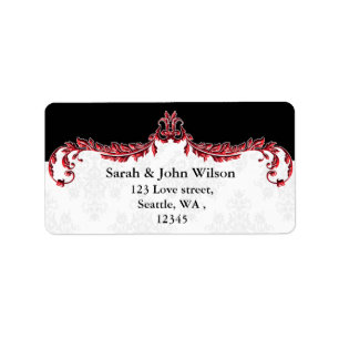 red black return address label