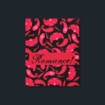Red Black Romance Art Deco Parisian Paisley Canvas Print<br><div class="desc">Add a sophisticated dramatic flair to your home decor with this trendy graphic paisley pattern wrapped art canvas. The word "Romance" is on a red background. Hang in in a prominant spot to add style. This romantic paisley graphic design is elegant with a hint of art deco from Phyllis Dobbs’...</div>
