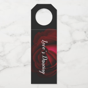 Red, black & rose bottle tag