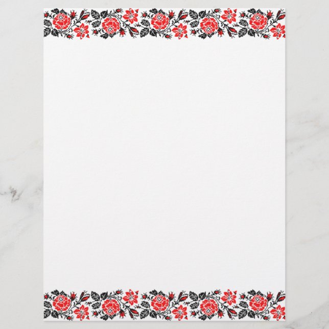 Red&Black Rose cross-stitch Russian Pattern (Front)