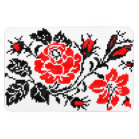 Red&Black Rose cross-stitch Russian Pattern