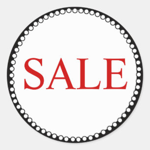 Red Black Sale Sticker for Business