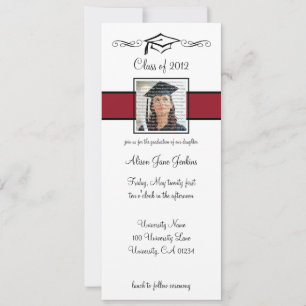 Red & Black School Graduation Invitations