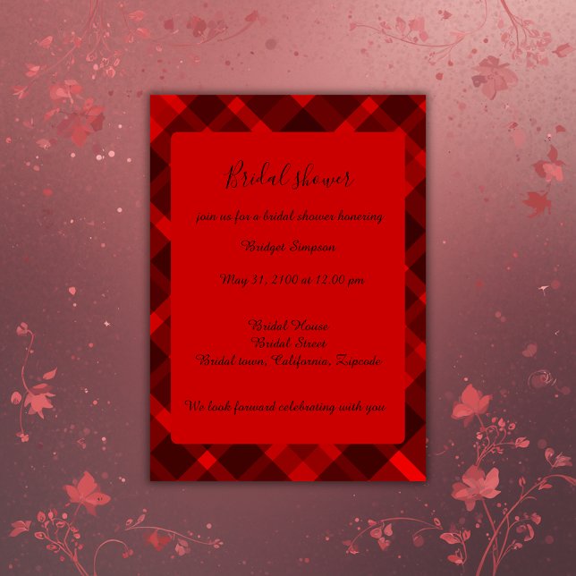 red black scottish celtic tartan wedding pattern invitation (Creator Uploaded)