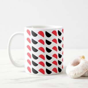 Red Black Semi Circle Abstract Geometric Pattern Coffee Mug