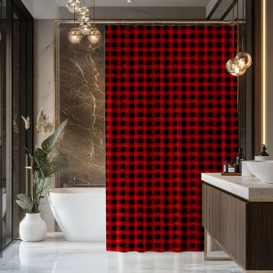 Red Black Shower Curtain Cozy Gift for New Start