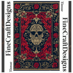 Red & Black Skull Playing Card Decoupage 146 Tissue Paper