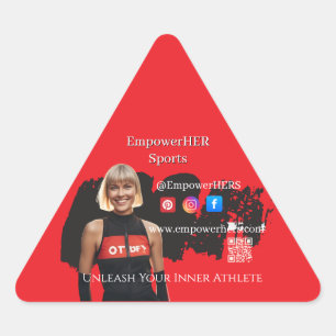 Red Black Slim Woman Sportswear  Athletic Triangle Sticker