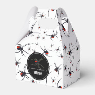 Red & Black Spider Birthday Party Theme Favor Box