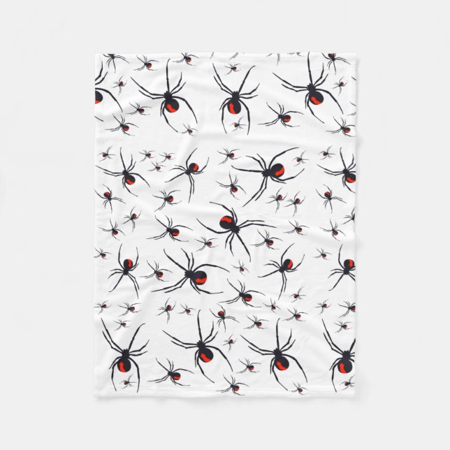 Red & Black Spider Pattern   Fleece Blanket (Front)