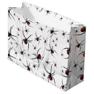 Red & Black Spider Pattern Large Gift Bag