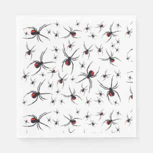 Red & Black Spider Pattern Napkin