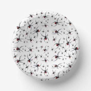 Red & Black Spider Pattern  Paper Plate